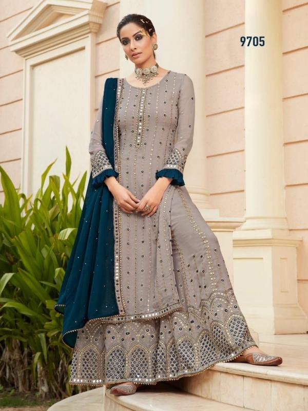 R Nazakat 9705 Designer Faux Georgette Embroidery Suit Collection